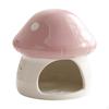 Ceramic Hamster House Guinea Pig Hideout Multipurpose Indoor Hideaway Mushroom Shaped for