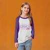 Kids' Fashionable Comfortable Christmas Print Neck Pullover Long Sleeve Top