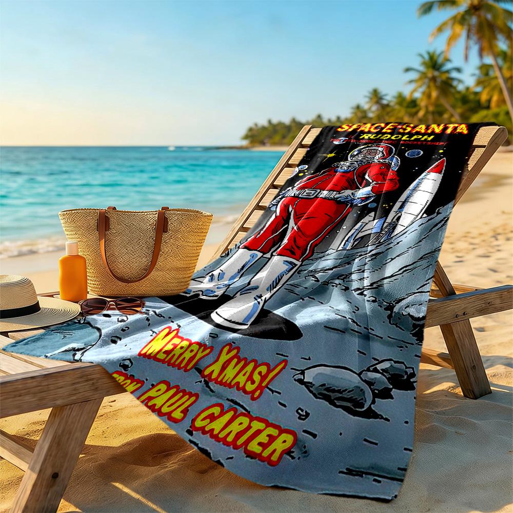 Christmas Beach Towel Super Soft & Absorbent Comfortable Lightweight Suitable for Sports, Travel, Swimming, Yoga, Bathroom, Beach, And Pool