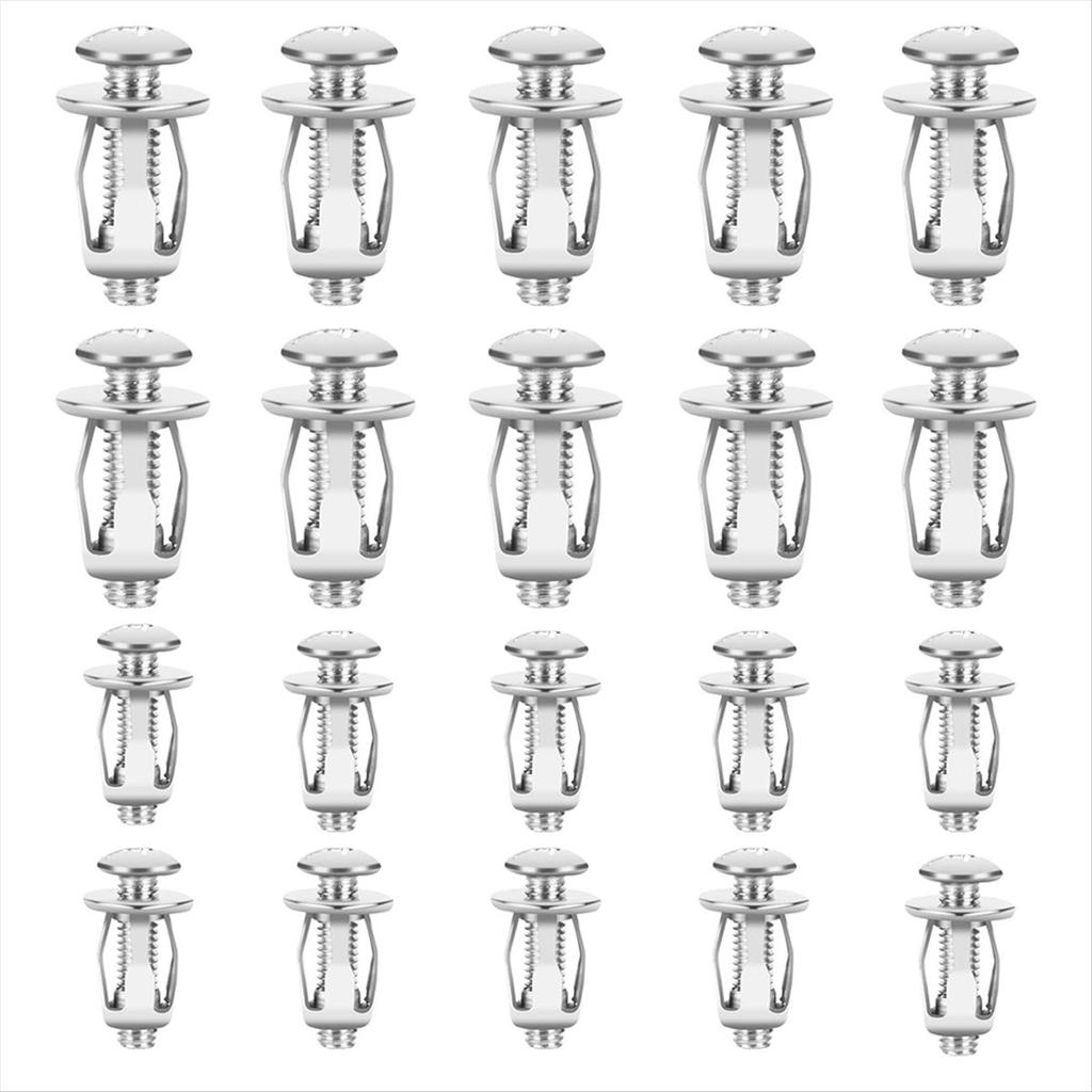 BHBL 40 Pcs Hollow Door Anchors and Screws, Hollow Metal Cavity Fixing Core Door Anchors for 0-5mm Door Hollow Wall Sheet