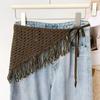 Multipurpose Crochet Triangled Scarf With Polyester Trim Stylish Layered Neck Wrap For Daily Outdoor Use