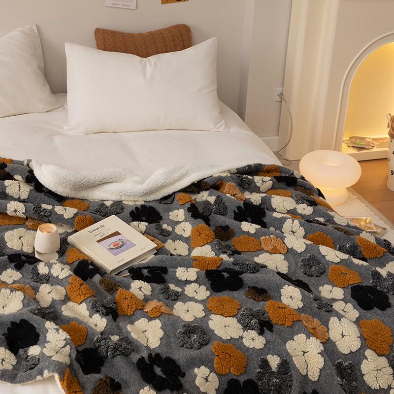 OEING Jacquard Lamb Wool Blanket Shawl