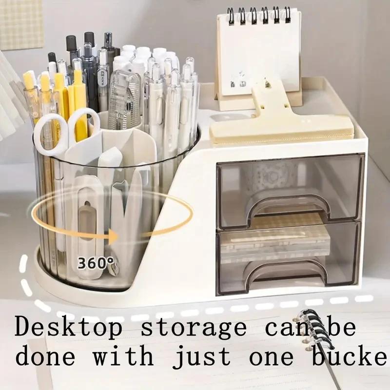 360 Degree Rotating Organizers Multi Function Pen Holder Desk Organizer Office Stationery Storage Accessories School Supplies
