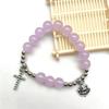 Glass Beaded Bracelets Cross Stretch Bracelets Wristband for Woman Daily Wear