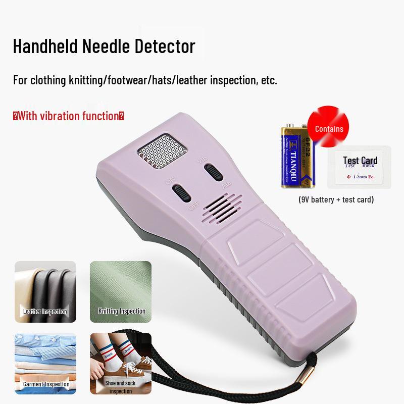 Portable 28MJ Purple Handheld Fabric Metal Detector for Broken Needles In Clothing