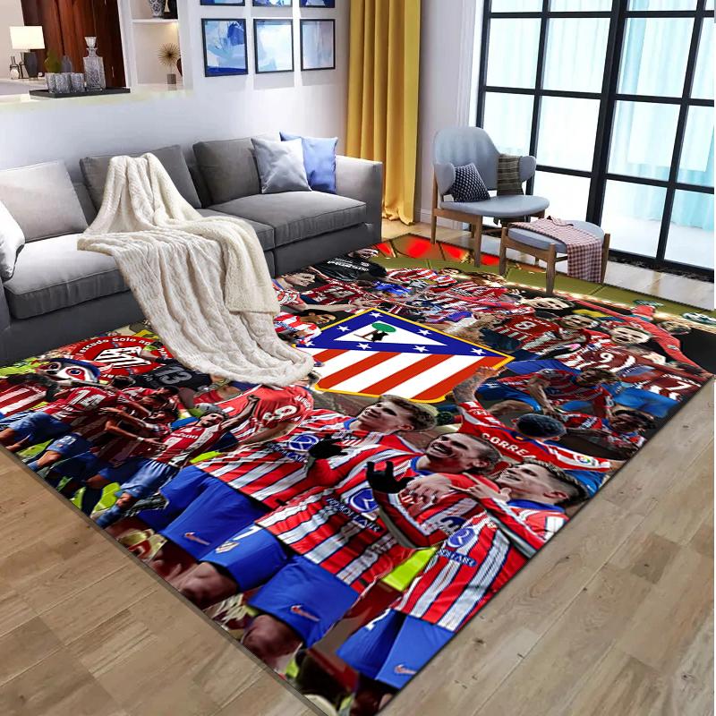 Tapis Motif Club de Football, Tapis Intérieur/Extérieur, pour Pique-nique, Salle de Jeux, Chambre à Coucher, Bureau, Salon, Tapis Décoration de Maison, Cadeau d'Anniversaire