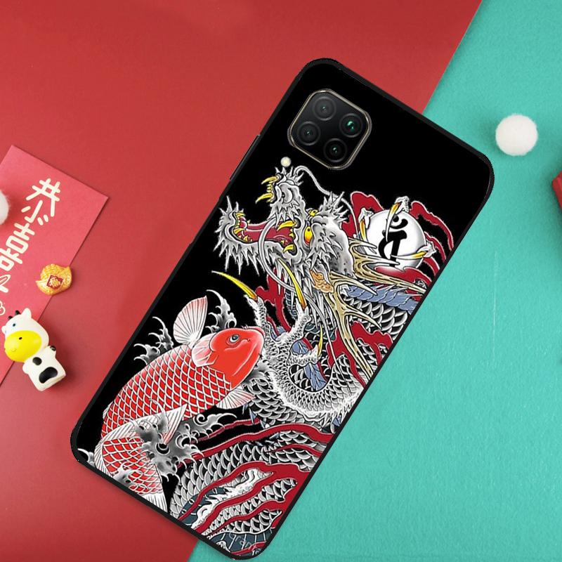 Japanese Dragon Style For Huawei Nova 7i 8i 11i 12i Y73 Y72 Y61 Y91 Y90 Y70 Y60 9 10 SE 11 Pro P30 P40 Lite Case
