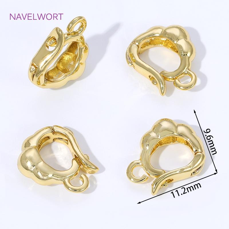 18K Gold Plated Hinged Necklace Enhancer,For Jewelry Making Supplies Pendant Bail Clasps Connector Fastener DIY Accessories