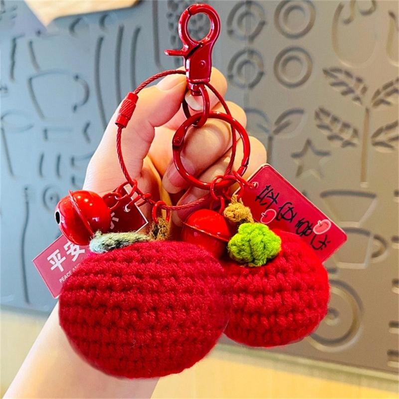 Creative Knit Crochet Keychain Bag Pendant Cute and Fashionable Keyring Ornament for Women and Girls