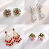Zircon Drop Earrings With Glittering Lotus Water Drop Design For Women Summer