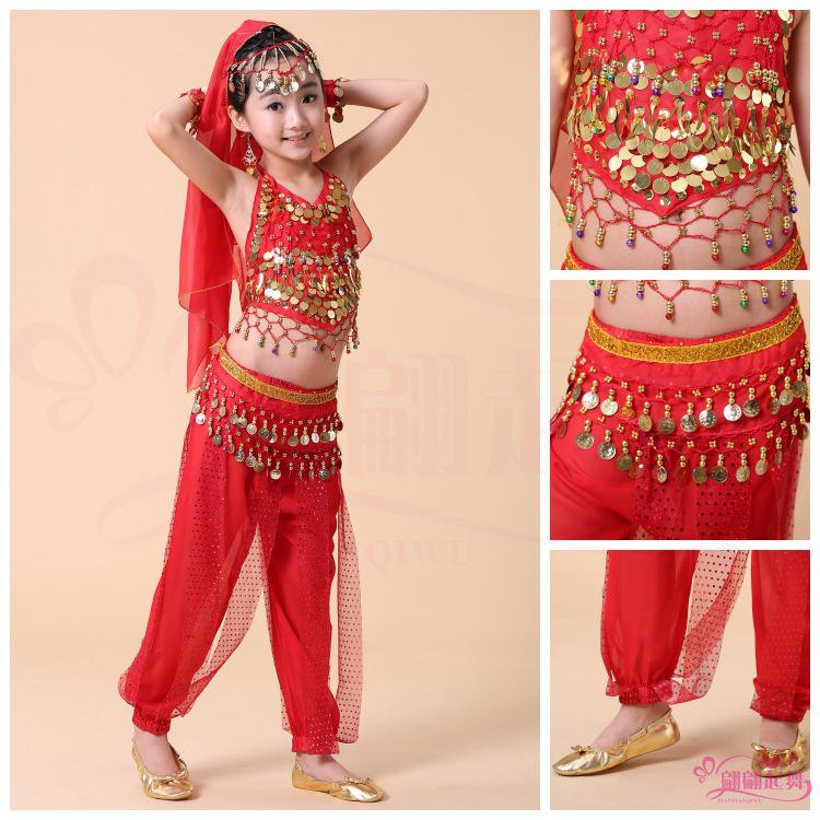 Kids' Performance Costume: Xinjiang & Indian Dance Set for Girls