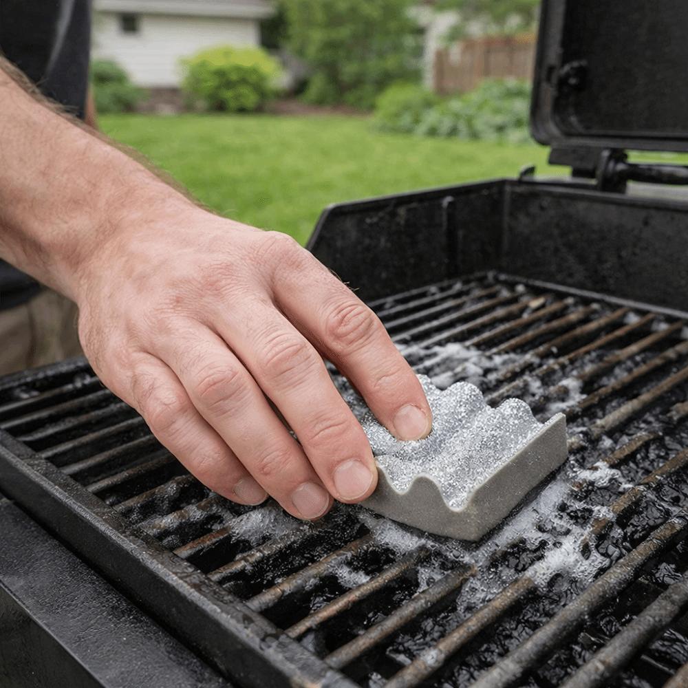 Rust Removal Barbecue Grill Brush Double-Sided Pan Cleaning Brush Sponge Scrubber  Barbecue Rack