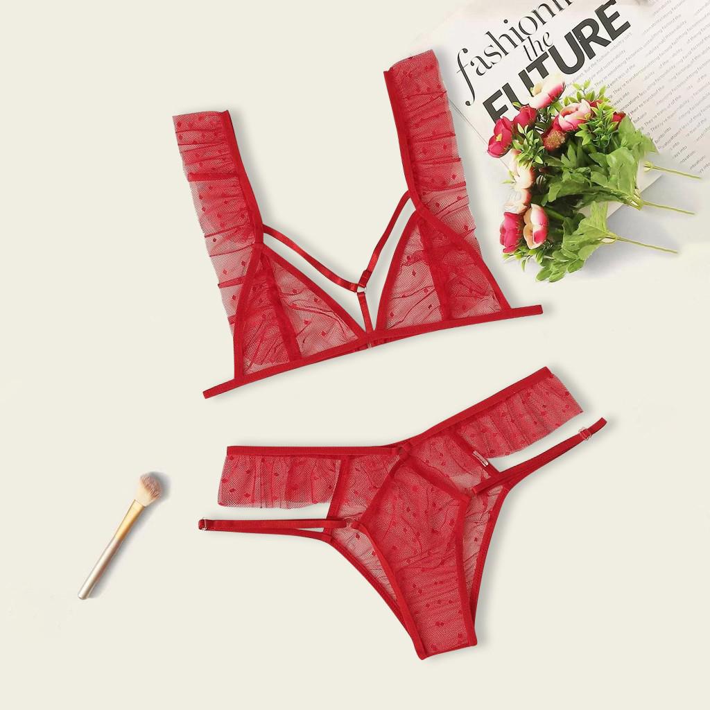 CÁMARA Mujer Talla grande Encaje Lencería Sujetador + Tanga Ropa interior  Set Ropa de dormir negra comprar a buen precio — entrega gratuita, reseñas  reales con fotos — Joom