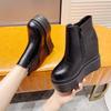 Women's Platform Ankle Boots Wedges Super High Heel Boots 14CM Spring Autumn Thick Bottom White Women's Shoes Casual Short Botas