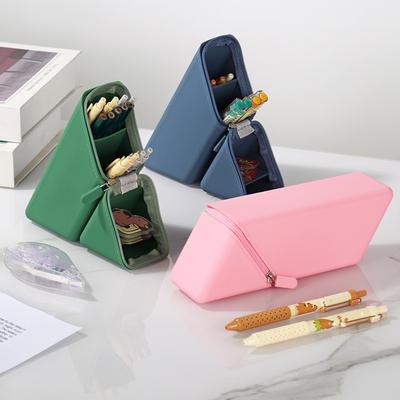 Creative Hollow-Out Soft Silicone Pencil Case, Large-Capacity Pencil Box, Retractable Pencil Pouch, Pen Holder, Stationery Bag