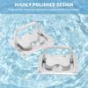 2-Pack Marine Grade 316 Stainless Steel Boat Pull Pan Lift Ring – Foldable Flush Deck Hatch Handle With Mounting Screws – 76x57mm, 9mm Thick