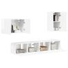 TV Wall Shelf Set 4 pcs High Gloss White Particleboard