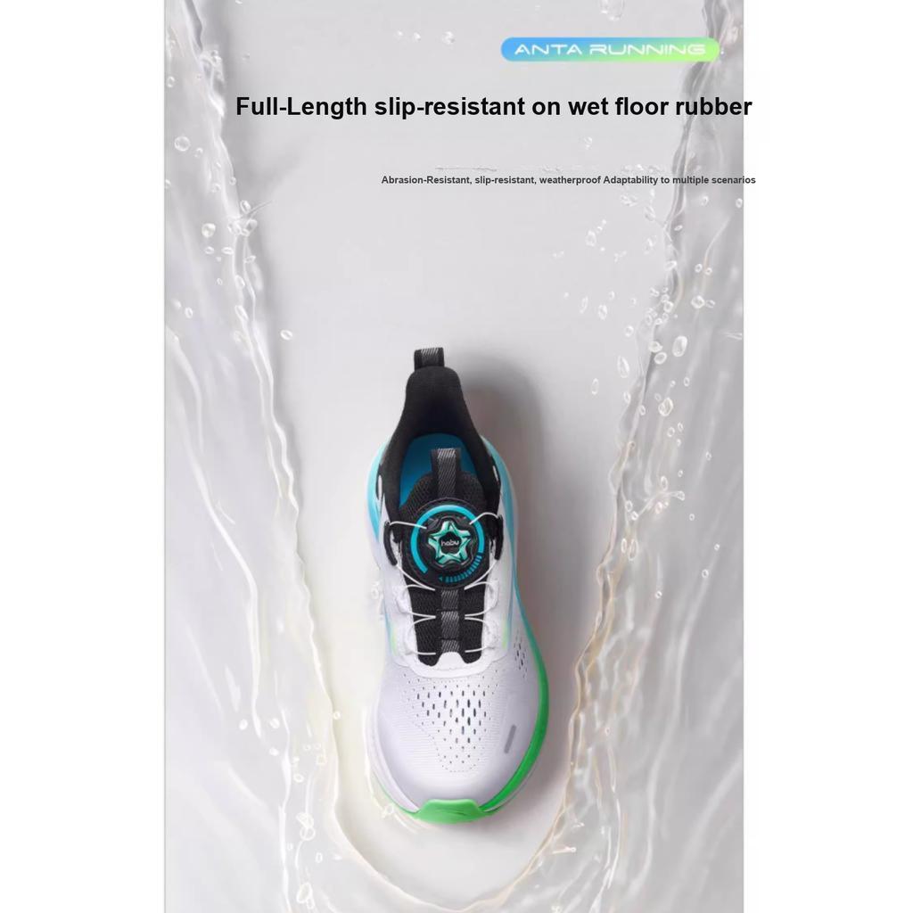 Anta Hailang Lite Mesh Professional Physical Test Wear Durable Breathable Low Top Kids Running Shoes Kids sneaker Lake-Blue White Black 312325534H-2