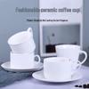 Zhaoran European Style Pure White Ceramic Coffee Cup and Saucer