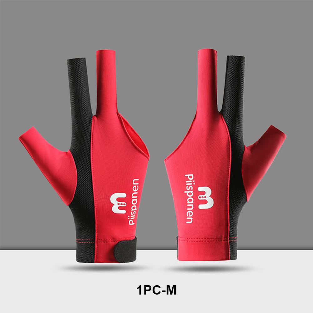 1PC Three-Finger Billiard Gloves Stitching Design Breathable Non-Slip Self-Adhesive Cloth Fixed Gloves Billiard Supplies