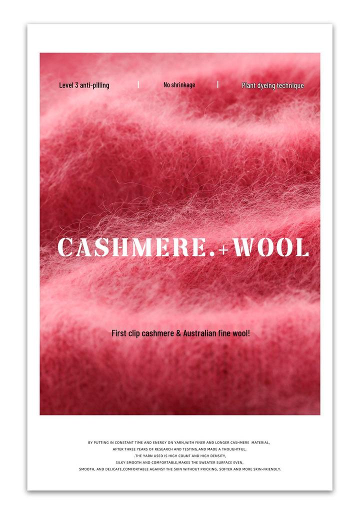 Soft V-neck Loose Wool & Cashmere Sweater Coat