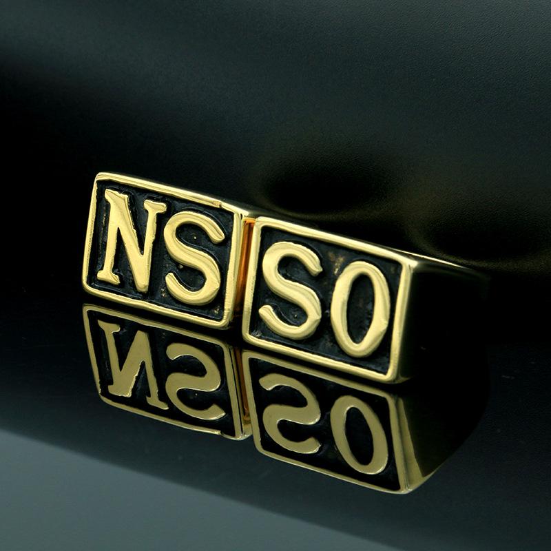 Men's European American Hip Hop Titanium Steel Punk Ring