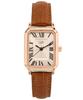Lanjjeu Women'S Roman Square Leather Watch La 3005Lrg
