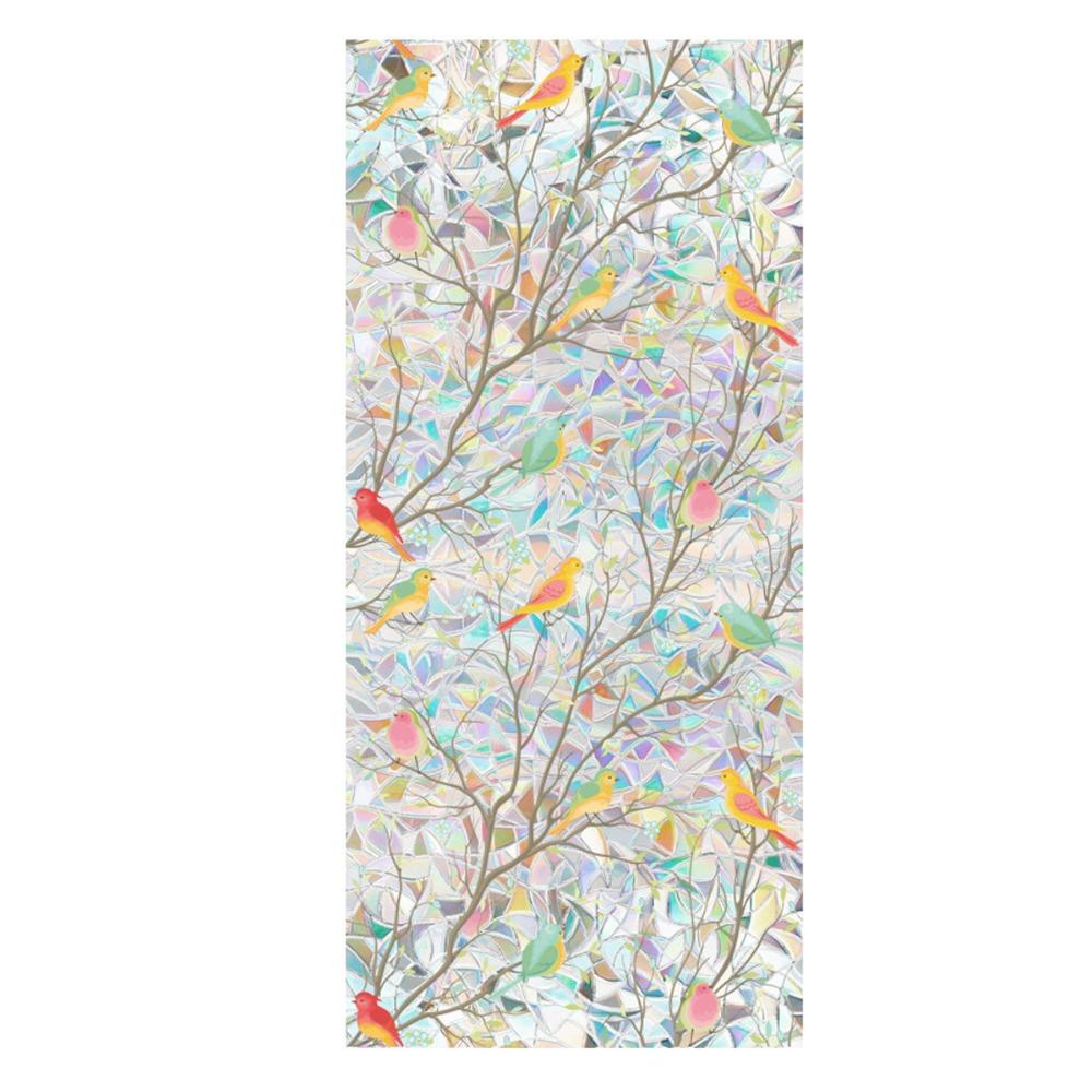 Daisy Window Sticker Green Leaf Glass Sticker Decorative Window Privacy Film Home Decoration