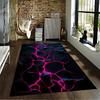 Abstract Cracked Texture Carpet with Pink Neon Glow on Dark Background Suitable for use as an anti-slip for living room bedroom sofas
