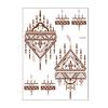 Henna Tattoo Stickers, Red Brown Waterproof Lace Temporary Tattoos, Indian Mehndi Body Art for Women Girls, Festival Makeup