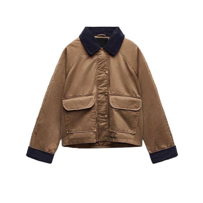 

Весна Новая Женская Одежда Майяр Ретро Контрастный Цвет Вырез Вощеная Кожа Лацкан Куртка 4341776 Yellow Chu color L