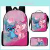 Stitch-Rucksack-Set mit Kühlakku und Federmäppchen für Grundschulkinder