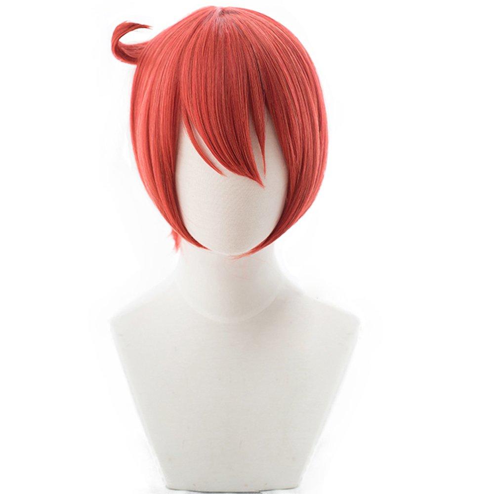 Cosplay Cool Short Costume Wig 2 Bonus Items Heat-resistant Wig, "Second Castle" Red, Hair, +