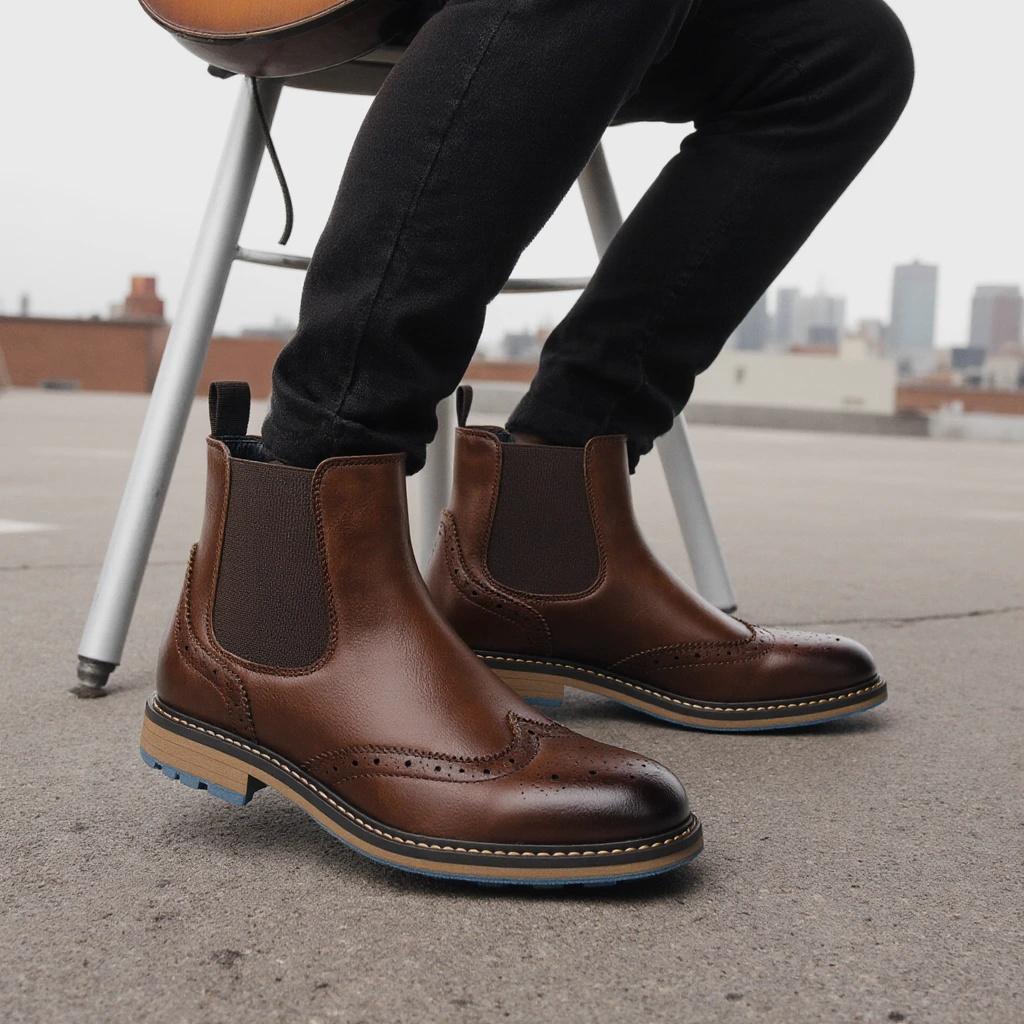Chelsea Boots Herren 2026 Bequeme Marke Mode Lederstiefel