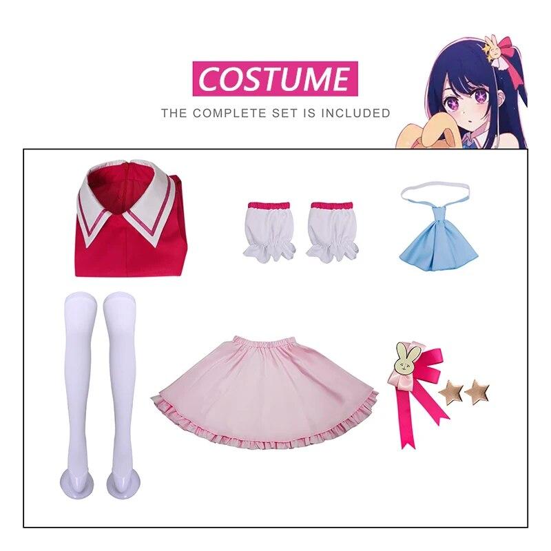 Hoshino Ai Cosplay Anime Oshi No Ko Costume Cosplay Uniformi Abiti Parrucca Completo Costumi di Carnevale di Halloween per Donne Vestiti