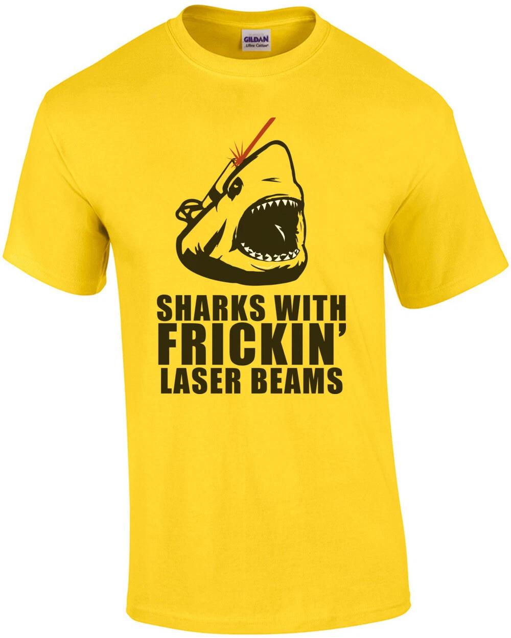 Sharks with frickin laser beams - austin powers t-shirt M