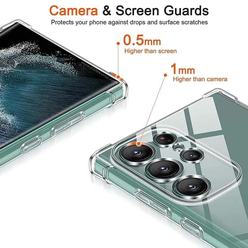 Stoßfeste Silikon Klare Airbags Hülle Für Samsung Galaxy S24 S23 S22 S21 S20 Ultla FE S10 Lite S9 S8 Plus S10e Handy Rückseite