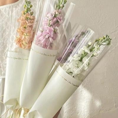20 Stück wasserdichte Einzelblumen-Verpackungsbeutel, romantische integrierte Umarmungseimer-Bouquet-Kunststoff, transparent