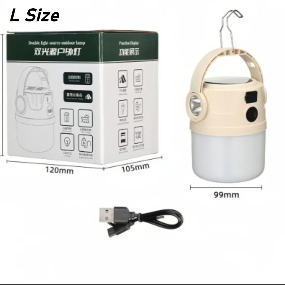 Solar Camping Light LED Rechargeable Hiking Lamp Waterproof Outdoor Flashlight Gear for Fishing Backpacking Tent Atmosphere Lamp