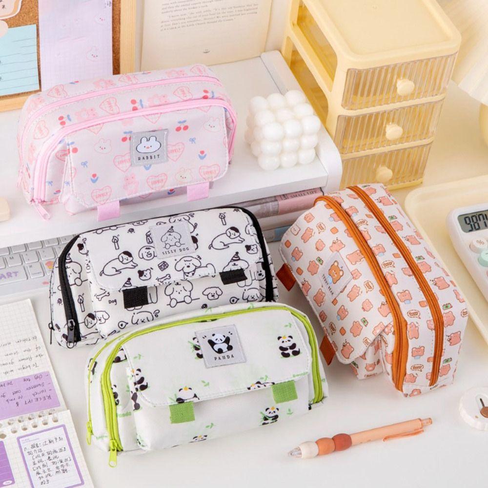 

Cute Pen Case Animal Pen Organizer Pouch Durable Stationery Storage Bag School Style 5