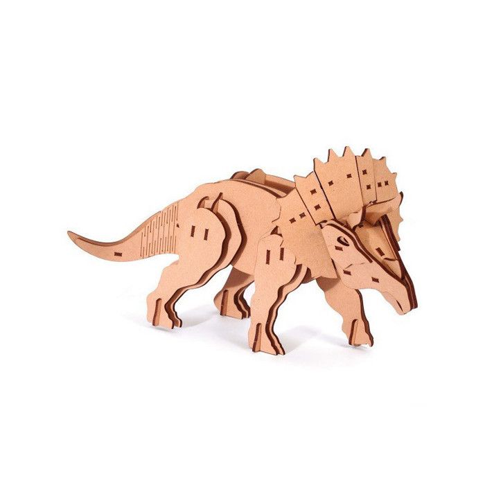 Maquette 3D en bois - Tricératops - 55 pcs - 31 x 11 x 16 cm - Pour enfants à partir de 8 ans