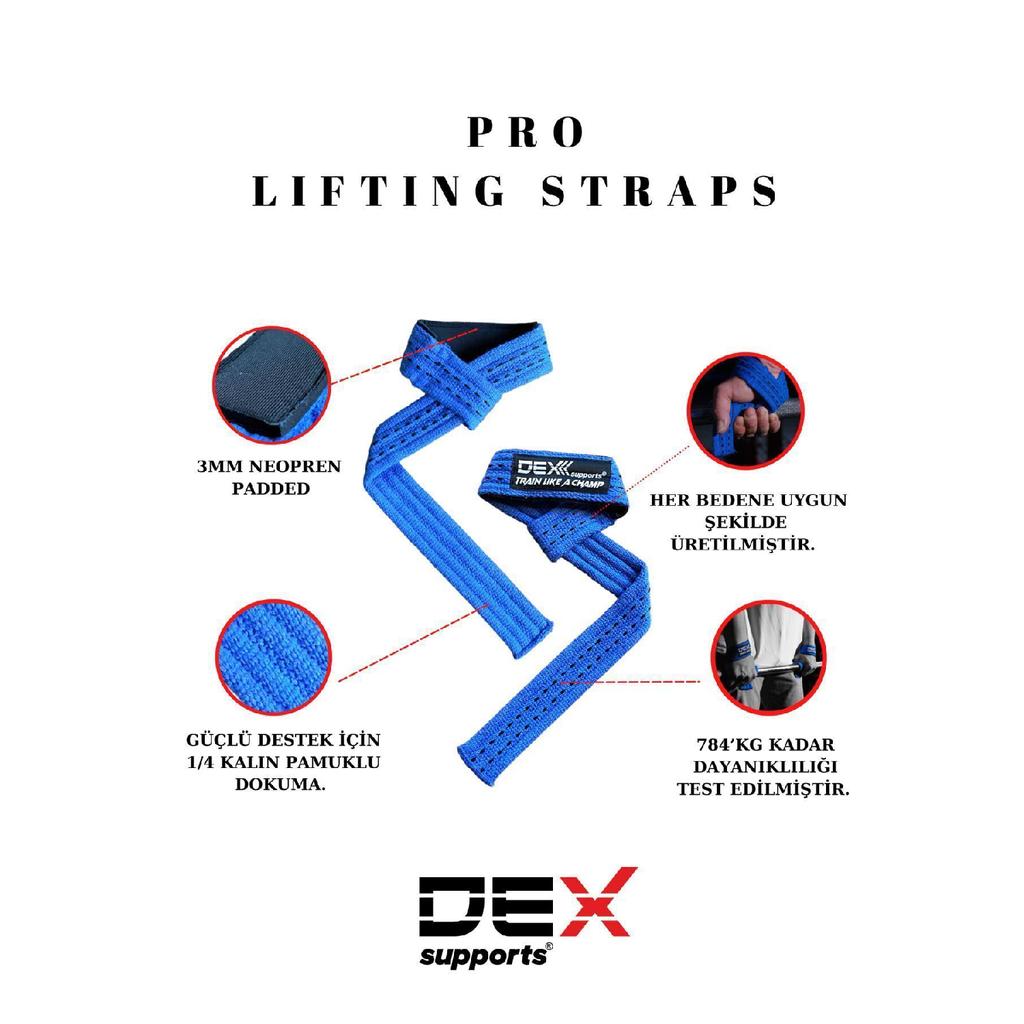 Lifting Straps Padded Pro 2 Pack Blue