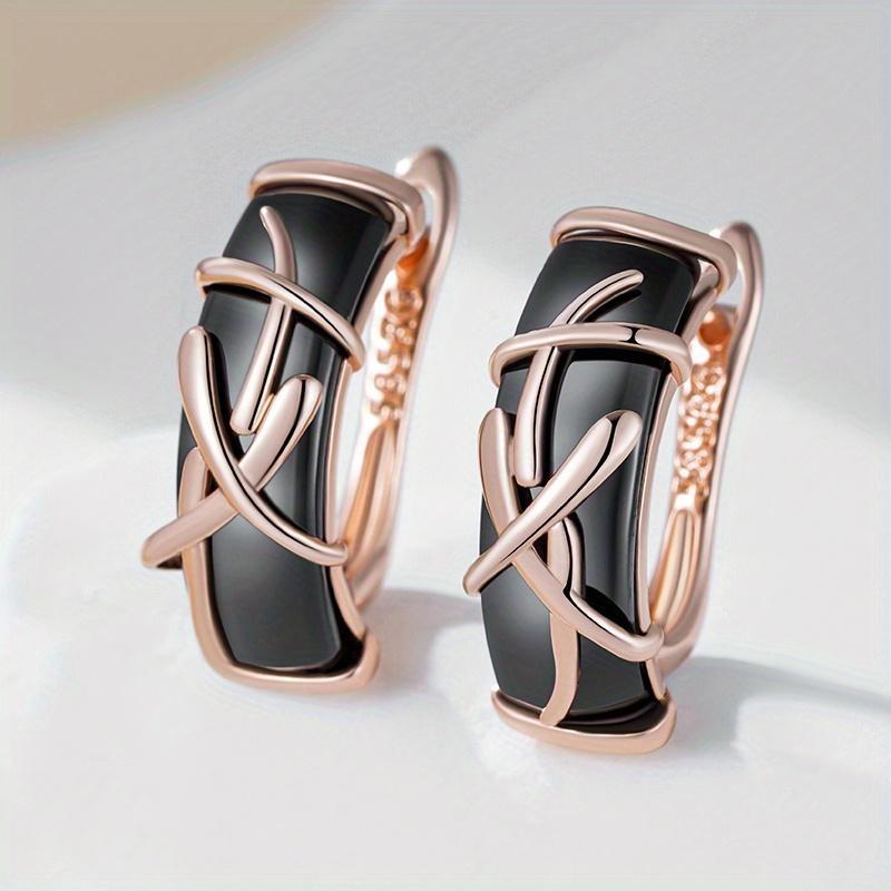 Luxury Stripe Design Set with Two Tone Earrings Novelty Champagne Earrings for Women Christmas Valentine's Day Holiday Gift