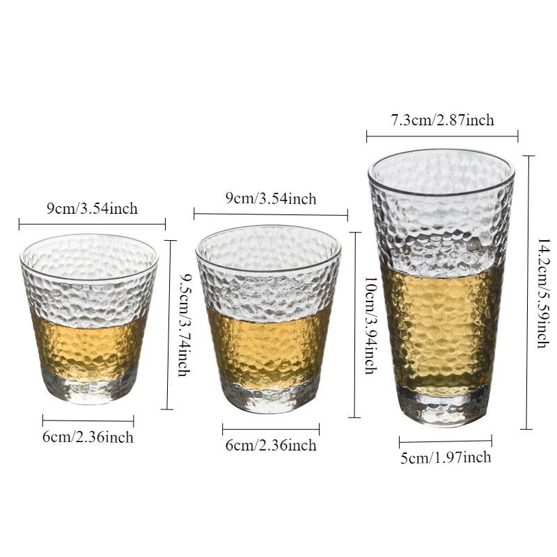 1 Pcs of Creative Glass Hammer Patterned Cups Beer and Juice Cups Transparent Beverage Cups High Appearance Level Beer Tea Cups