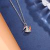 New Fashion Crystal Cute Rabbit Radish 925 Sterling Silver Zodiac Animal Pendant Necklaces  XL291