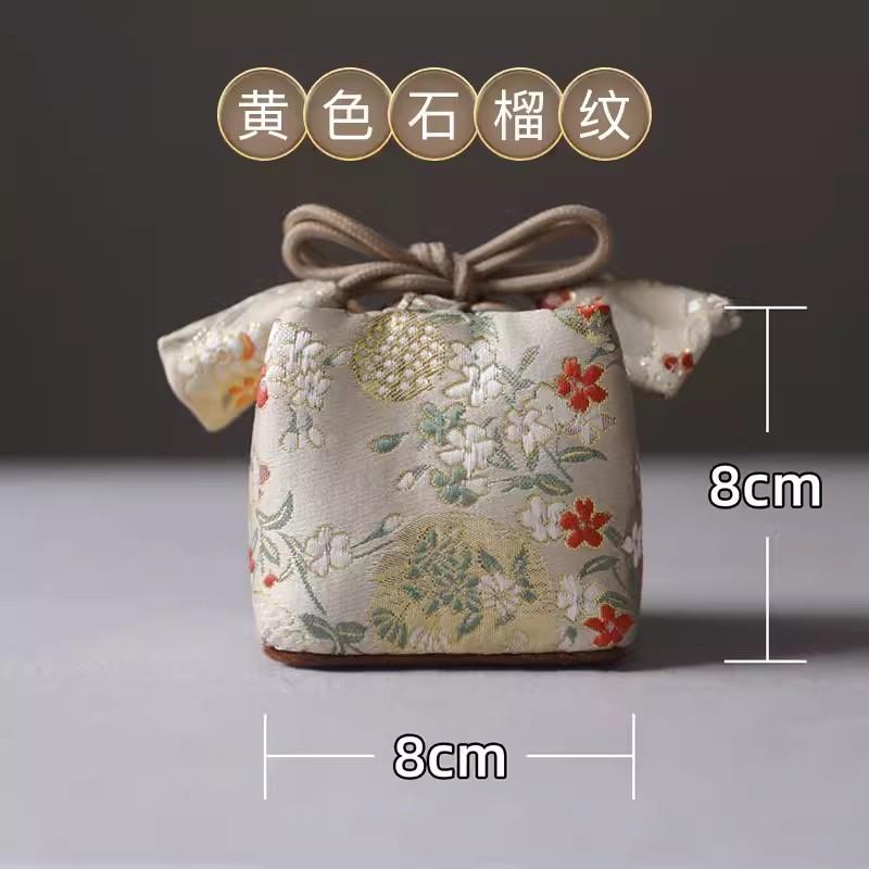 Thickened Handmade Storage Travel Bag, Tea Caddy Teacup Tea Set, Teapot Medium Cloth Bag, Tea Accessory, Embroidery Hand Bag