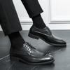 British Leather Shoes Men's Business Dress Black Low-top Wedding Shoes Casual Soft Sole Trend Versatile Men's Shoes