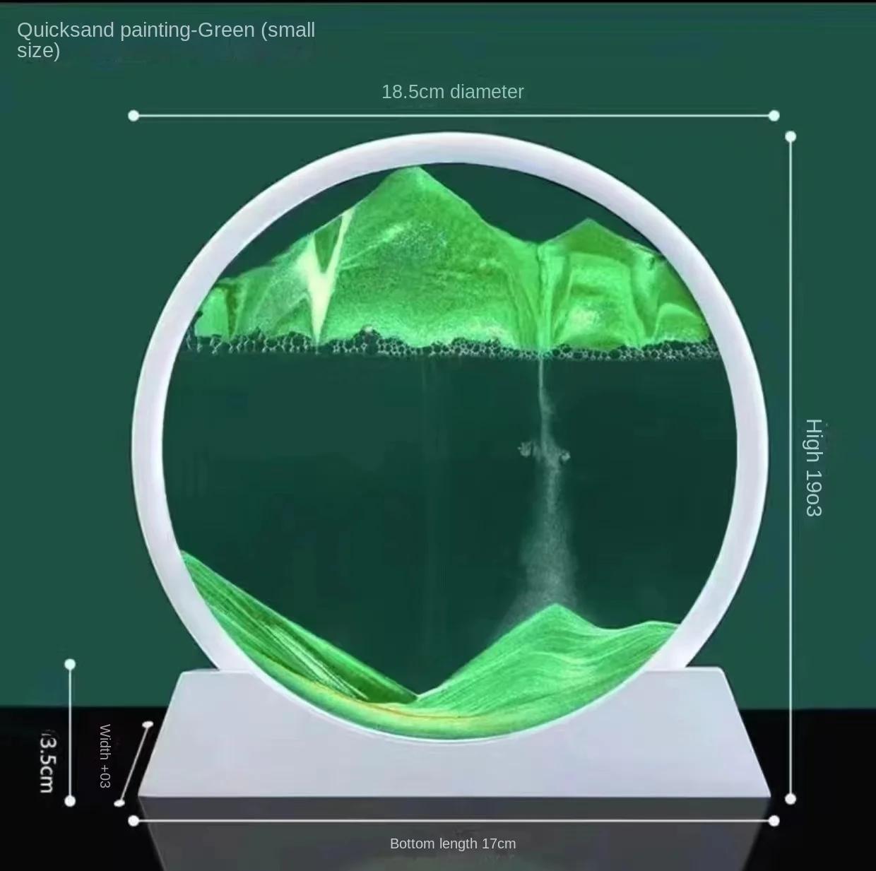 

Креативная 3D круговая картина из зыбучего песка Вращающаяся картина из песка Скандинавское украшение для дома Жидкие песочные часы Украшение праздничного стола