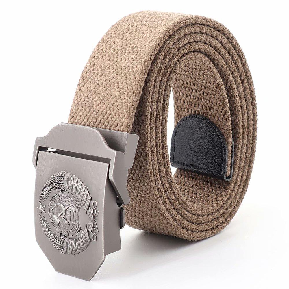 

Мужской и женский ремень 3D Советский государственный герб парусиновый ремень советский CCCP Memory военный тактический ремень 120cm хаки