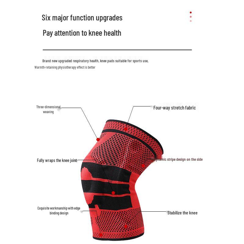 Silicone Spring Support Knee Pad for Sports: Cycling, Basketball, Mountaineering, Running, Fitness